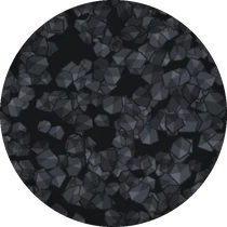 Sharp coal slag grain, magnified